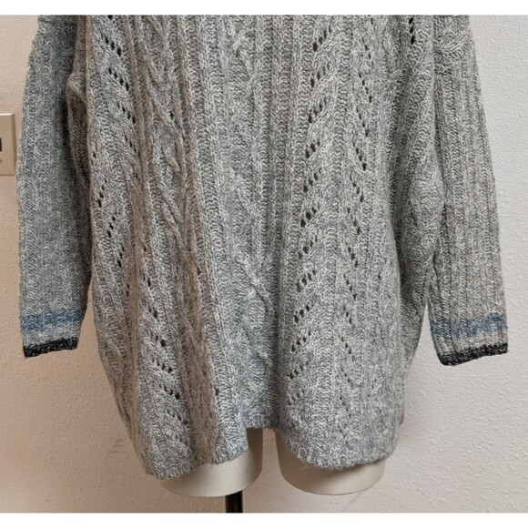 Women's Cabi # 3848 Horizon Pullover Gray V-Neck Oversized Chunky Knit Sweater S - Picture 8 of 12